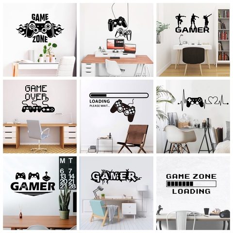 New Gamer Wall Sticker For Game Room Decor Kids Room Decoration