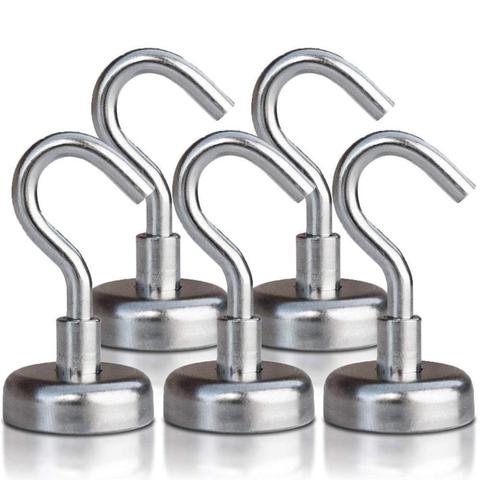 5Pcs Heavy Duty Strong Magnetic Hooks Magnet Holder Wall Hanging Hanger Magnetic Base Home Storage Organization tools ► Photo 1/6