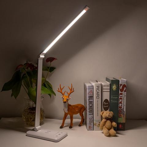 LED Stepless Dimmable Adjustable LED Table Lamp With Wireless Charging Function 4 Modes Lighting Eye-Protect USB Desk Lamp ► Photo 1/6