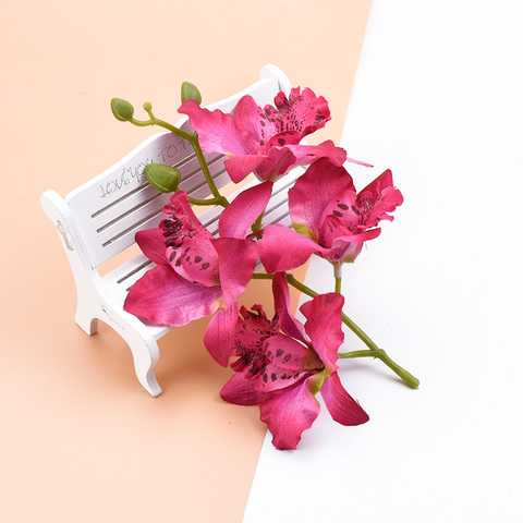 4 heads/bundle Thai orchid wedding decorative flowers wreaths scrapbooking home decoration accessories Artificial flowers cheap ► Photo 1/6