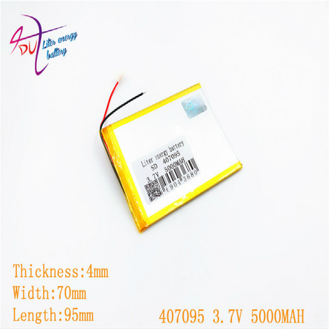 407095 3.7V 5000mah Lithium polymer battery For 7