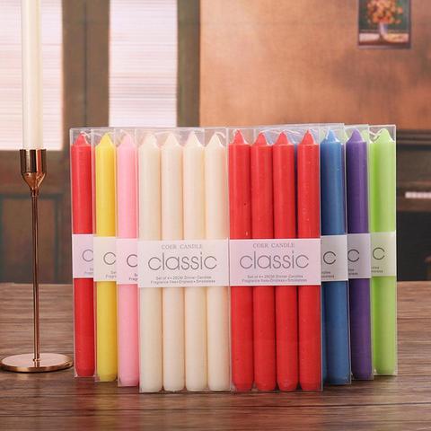 4pcs Home Candlestick Candles Colorful Spell Candles Magic Wedding Party Decoration Candle Home Decor Party 1set N0Z4 ► Photo 1/6