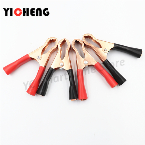 2Pcs red 2Pcs black 80MM Car battery fire clips High current alligator clips Large emergency battery clips Wire clips 50A ► Photo 1/6