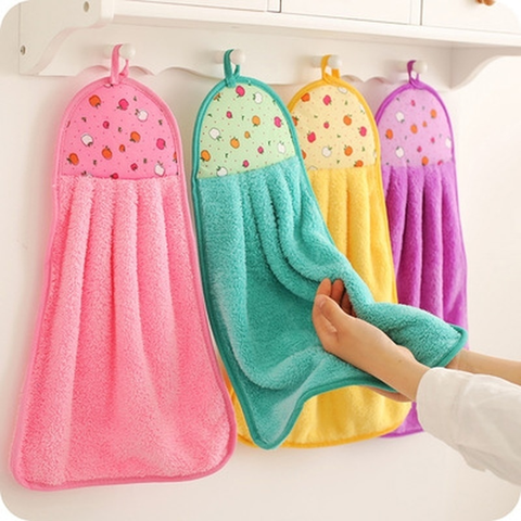 Coral Velvet Bathroom Supplies Soft Hand Towel Absorbent Cloth Dishcloths Hanging  Cloth Kitchen Accessories 30*40cm ► Photo 1/6