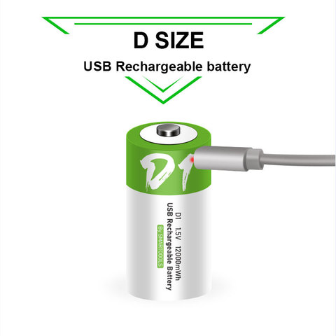 D size Rechargeable battery 1.5V 12000mWh USB charging li-ion batteries for domestic water heater with natural gas stove ► Photo 1/6
