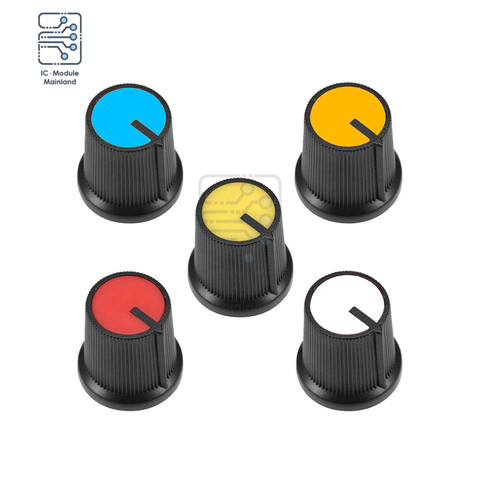 5PCS/Lot 15x15mm Plastic Potentiometer Volume Control Rotary Knob Knurled Shaft for 6mm Diameter Shaft Guitar Volume Knob ► Photo 1/1