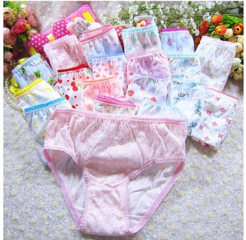 4pcs/Lot Girl Underwear Cute Printing Briefs Baby Kids Underpants
