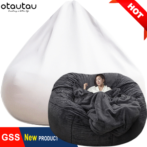 OTAUTAU Big XXL Sofa Cover Bean Bag Inner Wash Bag Giant Beanbag Storage Dustproof Ottoman Puff Seat Chair Pouf Lounge Furniture ► Photo 1/1