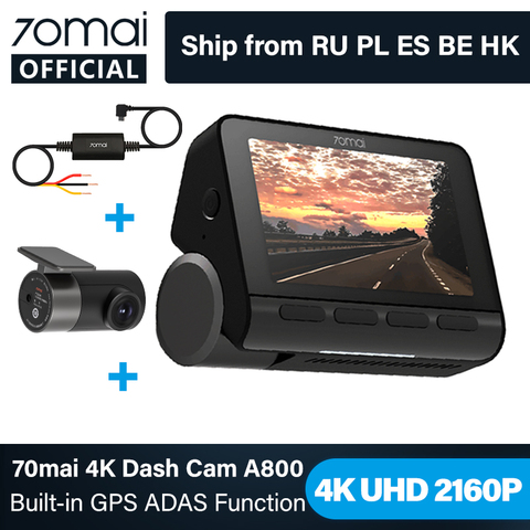 70mai A800 Smart Dash Cam 4K Built-in GPS ADAS Real 4K Camera UHD Cinema-quality Image 24H Parking SONY IMX415 140FOV ► Photo 1/6