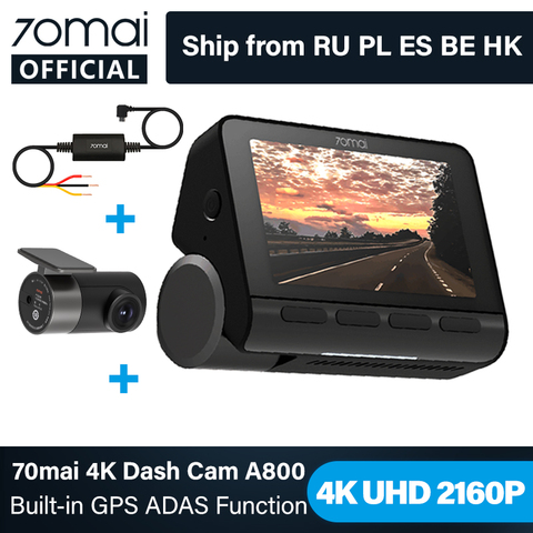 70mai 4K Dash Cam A800S Built In GPS ADAS Parking Monitor DVR Car UHD Camera