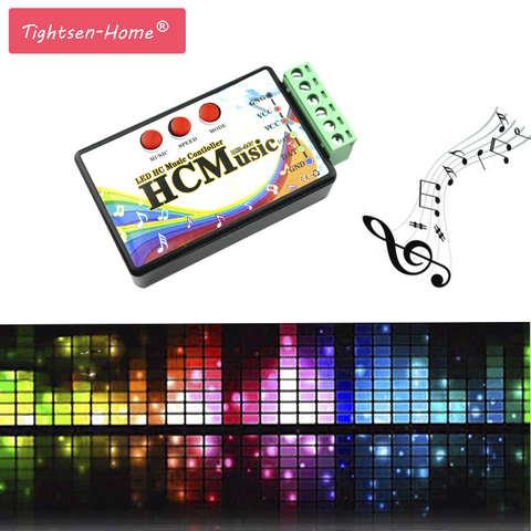 New LED Music Controller DC5V-24V WS2812b WS2811 WS2813 6803 1903 IC Digital Addressable Pixels Strip Voice Sensor HC Controller ► Photo 1/6