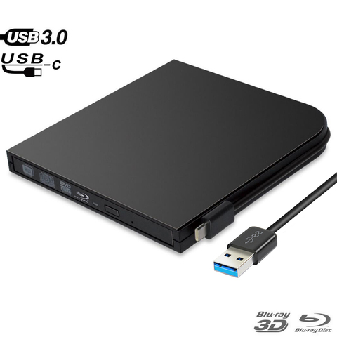Bluray Burner Writer BD-RW USB 3.0 Type C External DVD Drive Portatil Blu ray Player CD/DVD RW Optical Drive For hp Laptops PC ► Photo 1/6