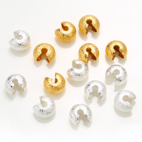 Cooper Shiny Crimp Beads End Caps Sand spot Cord String End Beads Positioning Clips Beads jewelry making supplies wholesale ► Photo 1/5