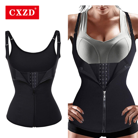 CXZD Women Waist Trainer Push Up Vest Tummy Belly Girdle Body Shaper Waist Cincher Corset Zipper Vest Plus Size S-4XL Shaperwear ► Photo 1/6