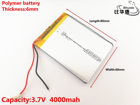 3.7V,4000mAH,606080 Polymer lithium ion / Li-ion battery for TOY,POWER BANK,GPS,mp3,mp4 ► Photo 1/4