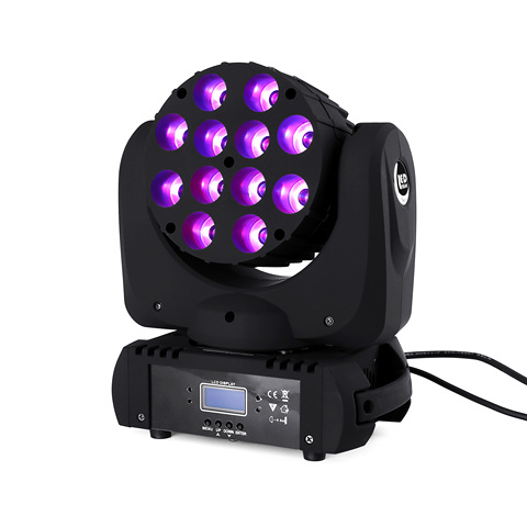 LED 12x12W Wash Moving Head Stage Light  RGBW 4in1 Quad Lamp Advanced 9/16 DJ DMX Channels For Professional Stage Bar ► Photo 1/6