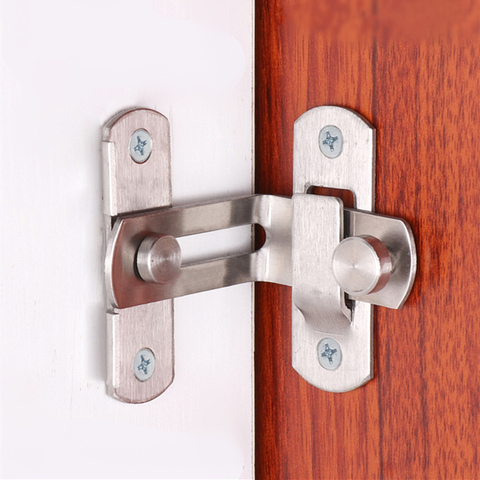 90 degree stainless steel door latch right angle sliding door lock latch screw locker hardware accessories ► Photo 1/6