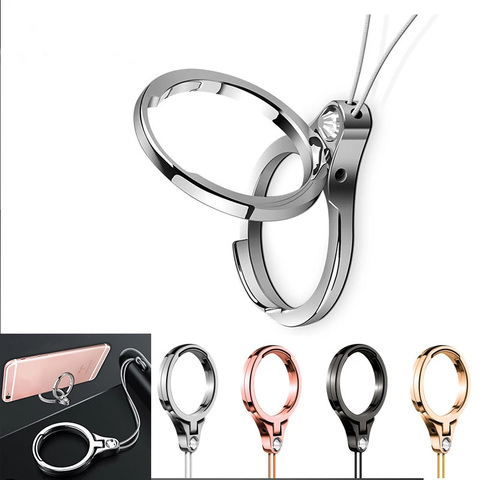 Mobile Phone Straps Universal Finger Ring Stand Holder mobile Phone stand lazy neck Strap phone ring squishy lanyard for keys ► Photo 1/6