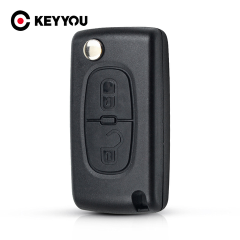 KEYYOU For Citroen C2 C3 C4 C6 Berlingo 2 Button Flip Folding Key Shell Ce0523 VA2 Blade Remote Key Shell Auto ► Photo 1/6