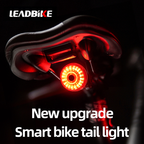 Bike tail light bicycle Smart Auto Brake Sensing Light flashing USB charging night ride waterproof LEADBIKE ► Photo 1/6