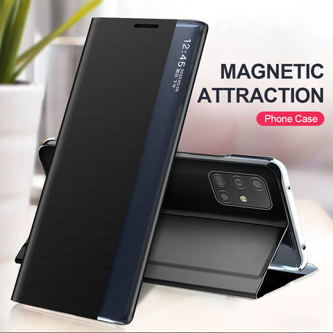 magnetic Flip smart case For samsung galaxy a21s a51 a71 a31 a30 a50 s s20 Ultra s10 plus note 10 lite book stand on phone cover ► Photo 1/6