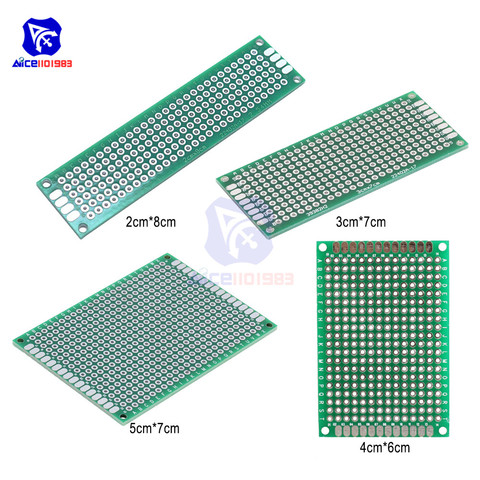 diymore 4PCS/Set 4 Type FR4 Double Side Prototype PCB Tinned Bread Board 5x7cm 4x6cm 3x7cm 2x8cm Double Sided PCB ► Photo 1/5