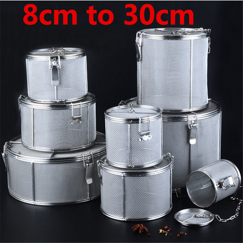 big Stainless Steel Fine Mesh Strainer Gravy Soup Taste Spice Box Basket Brine Hot Pot Slag Separation Colander Strainers Basket ► Photo 1/6