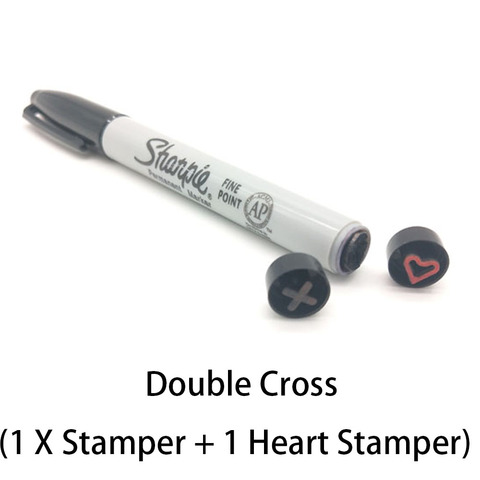 Double Cross by Mark Southworth (1 X Stamper + 1 Heart Stamper) Magic Tricks Street Close Up Magia Illusion Gimmick Props ► Photo 1/6