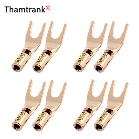 10pcs Copper Banana Plugs U/Y Type High quality Banana Connector Speaker Wire Connector With double Screw locks ► Photo 1/6