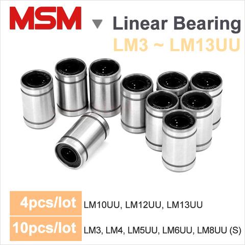 MSM LM UU linear bearings 3mm 4mm 5mm 6mm 8mm 10mm 12mm 13mm rodamientos lineal slides liner cnc impressora 3d printer parts ► Photo 1/1