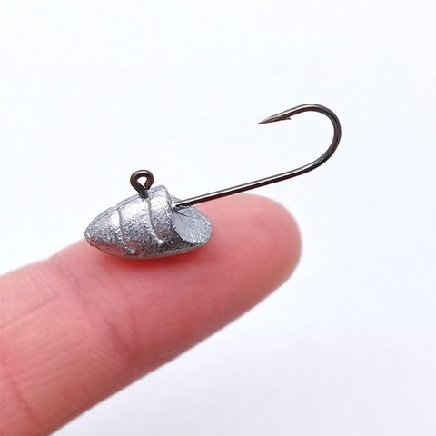 New 10pcs mini Jig Head Hook Rock Fishing Hook Blood Trough 2.5g 3.5g 5g Fishing Hook Soft Worm Jig Lead Head Hook tackle ► Photo 1/6