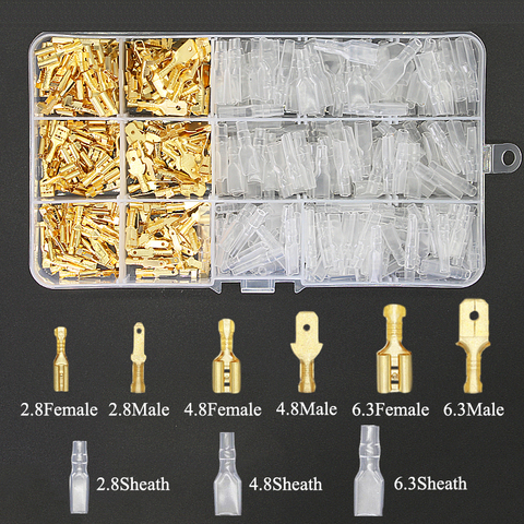420Pcs 2.8/4.8/6.3mm Male Female Spade Connectors Wire Crimp Terminal Block with Insulating Sleeve Assortment Kit ► Photo 1/6