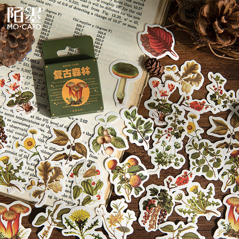 46 pcs/box Retro Forest Series Decoration plant Stickers Planner Scrapbooking Stationery Korean Diary Stickers ► Photo 1/5