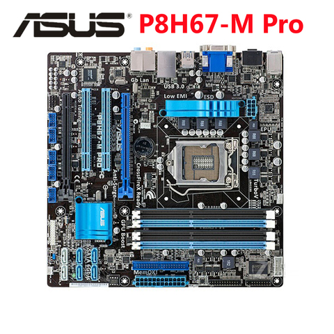 Original ASUS P8H67-M PRO 1333Mhz DDR3 P8H67-M LGA 1155 Motherboard UATX 32GB PCI-E X16 Desktop Computer PC Mainboard Plate Used ► Photo 1/6