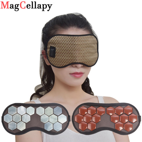 Eye Mask Tourmaline Eye Massager Electric Jade Stone Massage Heat Therapy Germanium Infrared Relaxation Health care Gift ► Photo 1/6