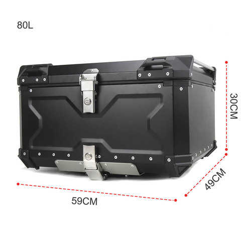 100L 80L 65L 55L Motorcycle Rear Top Luggage Box Helmet Case Tail Storage Trunk Aluminum Key Lock Toolbox Universal  Waterproof ► Photo 1/6