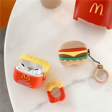 Hamburger Chips Cartoon for Airpods Accessories Silicone Earphone Protective Case for Airpods Pro Cover Silicone Soft Case ► Photo 1/6