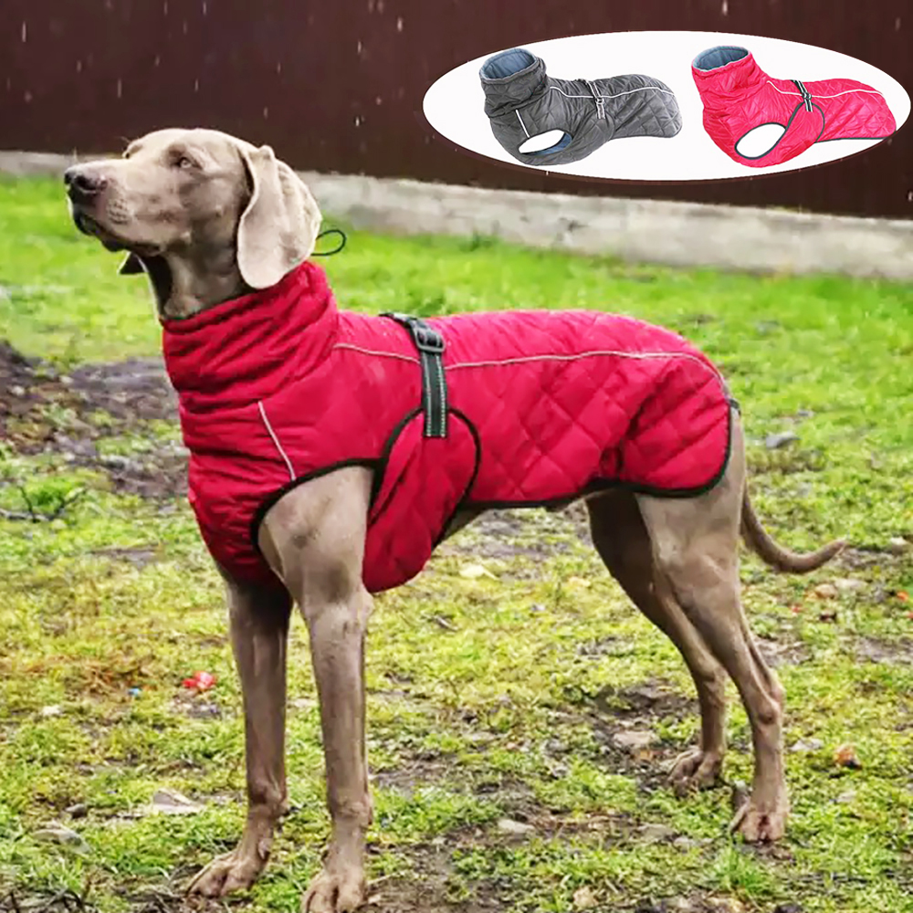 Dog Outdoor Jacket Waterproof Reflective Pet Coat Vest Winter Warm Cotton Dogs Clothing for Large Middle Dogs  Labrador ► Photo 1/6