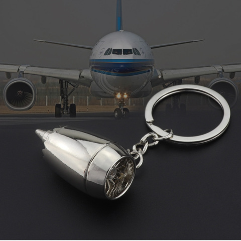 MKENDN New Design Metal Plane Engine Keychains Mini Jet Engine Keyrings Gifts Custom LOGO ► Photo 1/6