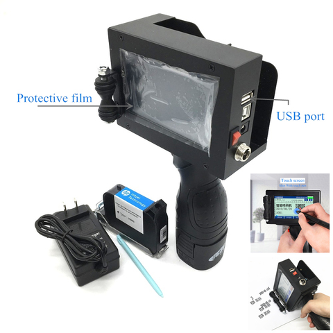 4.5 inch touch screen portable inkjet printer Date/QR code /Label Printer Rechargeable inkjet machine USB import function ► Photo 1/6