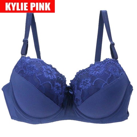 Sexy Lace Women's Bras Plus Size Adjust Straps Floral Thin Bra Lingerie 100E Female Plunge Push Up Cotton Wired Bust Underwear ► Photo 1/6