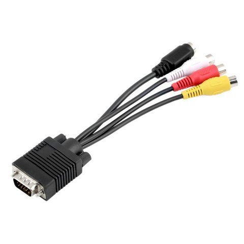 1pc 3 RCA Female Converter Cable New VGA to Video TV Out S-Video AV Adapter TV AV Converter Cable Adapter ► Photo 1/6