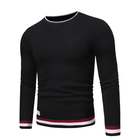 de algodón de alta calidad de marca para hombre de manga larga jerseys de cuello redondo para hombre de punto casual Tops ropa ► Photo 1/5