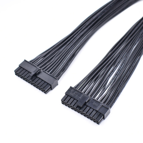 Through 24 Pin motherboard power extension cable features one male and one male 24 Pin ATX connector ► Photo 1/3