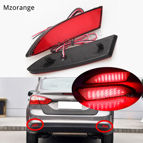 1 pair Tail Rear Bumper Reflector Light For Ford Focus 3 2012-2014 Sedan Hatchback LED Brake lights Tail Stop Lamp turn signal ► Photo 1/6