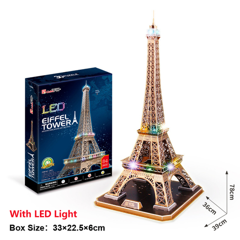 3D Puzzle Paris Eiffel Tower DIY Toy 84 Pcs LED Lighting Miniature Paper Model Building Assemble Game Educational Toys Kid Gifts ► Photo 1/5