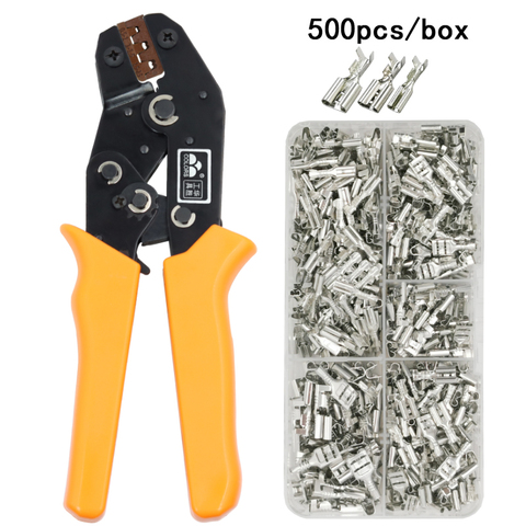 COLORS SN-48B wire crimping plier 0.5-2.5mm2 20-13AWG precision jaw with 500pcs/lot TAB 2.8 4.8 terminals sets tools ► Photo 1/6