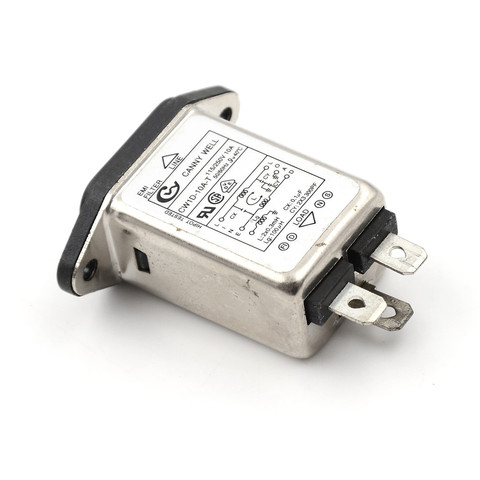 IEC inlet module AC power socket with fuse EMI filter 6A 115V/250V 50HZ/60HZ ► Photo 1/6