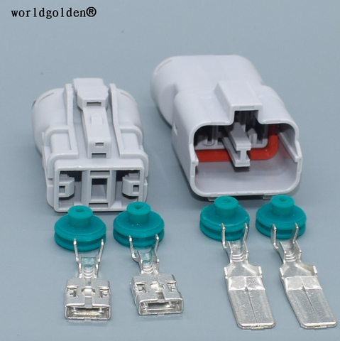 Worldgolden 2 Pin 9.5MM Gray High Current Plug Connector Car Plugs with Terminal Tram Harness Connector DJ70253A-9.5-11-21 ► Photo 1/5