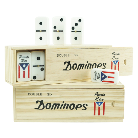 Double Six Puerto Rico Domino in Wood Box Play table game with Your Friends ► Photo 1/6